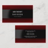 プロフェッショナルレッドブラックグレーマネージャの名刺 名刺 (正面/裏面)