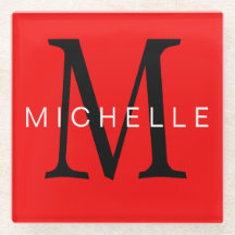 プロフェッショナルレッドブラックモノグラムあなたの名前