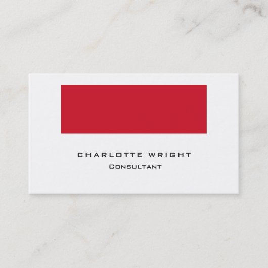 プロフェッショナルレッドホワイトミニマモダンリストトレンディー 名刺 (正面)