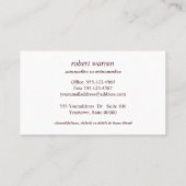 プロフェッショナルレッドワイングラスソムリエワインメーカー 名刺 (裏面)