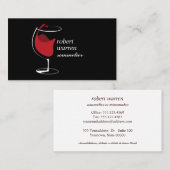 プロフェッショナルレッドワイングラスソムリエワインメーカー 名刺 (正面/裏面)