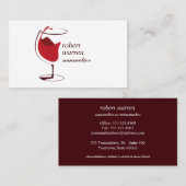 プロフェッショナルレッドワイングラスソムリエワインメーカー 名刺 (正面/裏面)