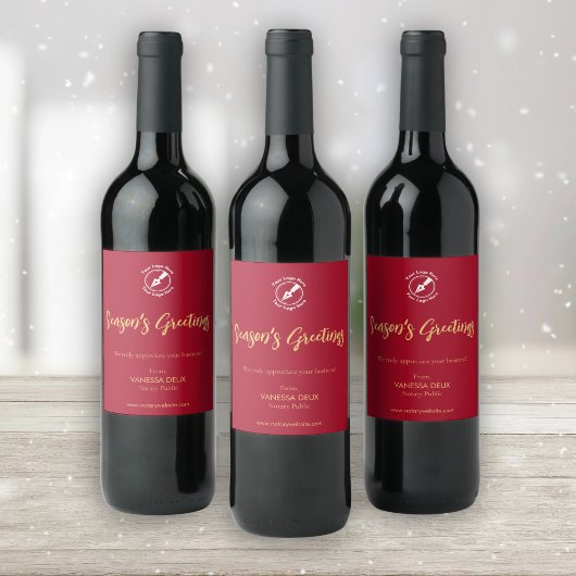 プロフェッショナルレッド金ゴールド公証人ロゴ名プロモーション ワインラベル