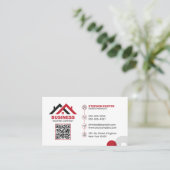 プロフェッショナルレッド&ホワイトルーフィング建築 名刺 (スタンド正面)