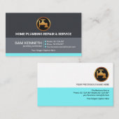 プロフェッショナルレトログレーシェード柱配管工 名刺 (正面/裏面)