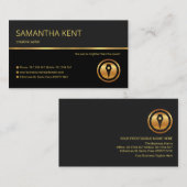 プロフェッショナルレトロ金ゴールドライングレーシェードライタ 名刺 (正面/裏面)