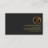 プロフェッショナルレトロ金ゴールドラインセキュリティコンサルタント 名刺 (裏面)