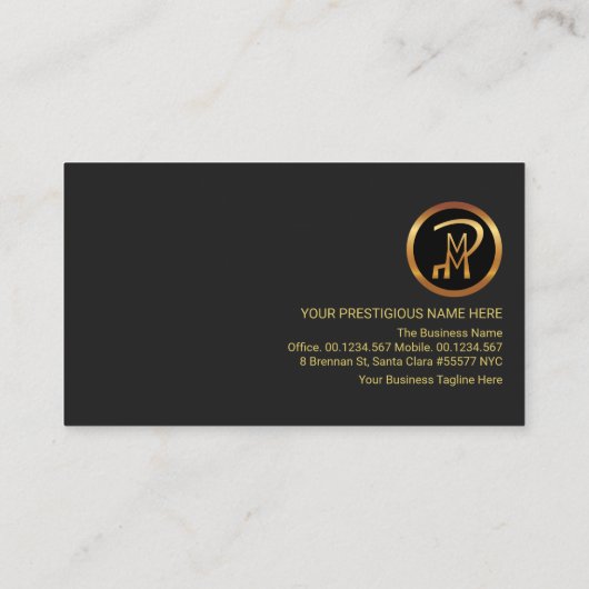 プロフェッショナルレトロ金ゴールドラインセキュリティコンサルタント 名刺 (裏面)