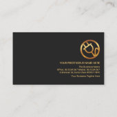 プロフェッショナルレトロ金ゴールド線グレーシェード電気 名刺 (裏面)