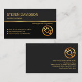 プロフェッショナルレトロ金ゴールド線グレーシェード電気 名刺 (正面/裏面)