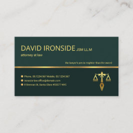 プロフェッショナルレトロ金ゴールド線弁護士 名刺