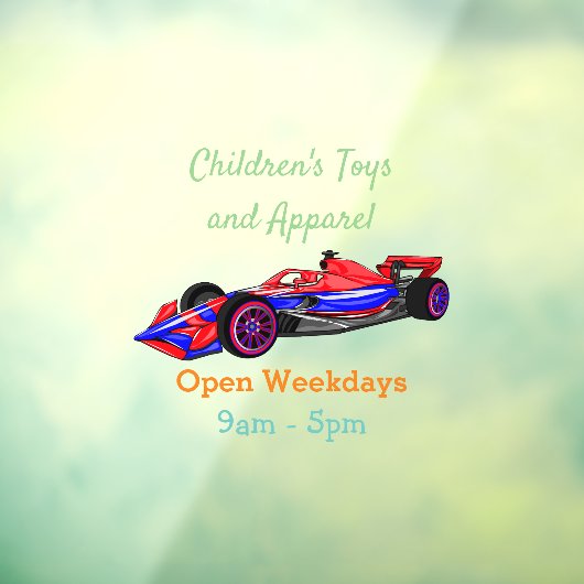 プロフェッショナルレーシングカー漫画イラストレーション ウィンドウサイン (シート3)