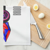 プロフェッショナルレーシングカー漫画イラストレーション キッチンタオル (四つ折り)