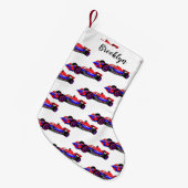 プロフェッショナルレーシングカー漫画イラストレーション スモールクリスマスストッキング (正面 (吊り時))