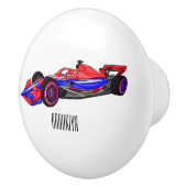 プロフェッショナルレーシングカー漫画イラストレーション セラミックノブ (右)