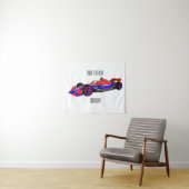プロフェッショナルレーシングカー漫画イラストレーション タペストリー (インサイチュ(横))