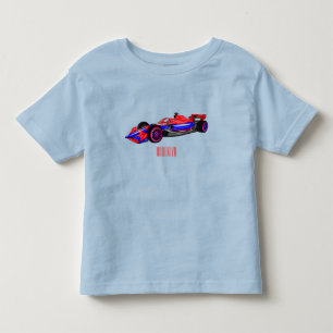 プロフェッショナルレーシングカー漫画イラストレーション トドラーTシャツ