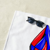 プロフェッショナルレーシングカー漫画イラストレーション ビーチタオル (インサイチュ)