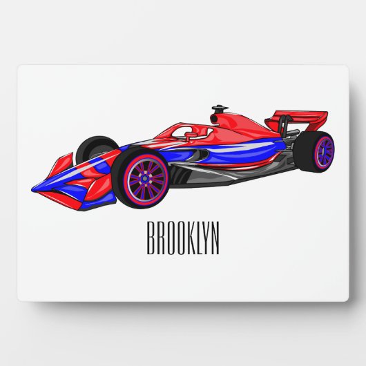 プロフェッショナルレーシングカー漫画イラストレーション フォトプラーク (正面)