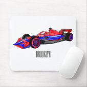 プロフェッショナルレーシングカー漫画イラストレーション マウスパッド (マウス)