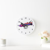 プロフェッショナルレーシングカー漫画イラストレーション ラウンド壁時計 (ホーム)