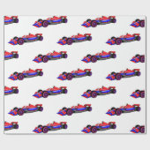 プロフェッショナルレーシングカー漫画イラストレーション ラッピングペーパー (フラット)