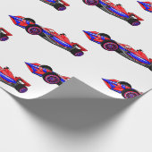 プロフェッショナルレーシングカー漫画イラストレーション ラッピングペーパー (角)