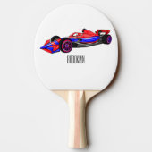 プロフェッショナルレーシングカー漫画イラストレーション 卓球ラケット (裏面)