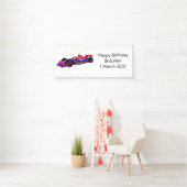 プロフェッショナルレーシングカー漫画イラストレーション 横断幕 (インサイチュ)