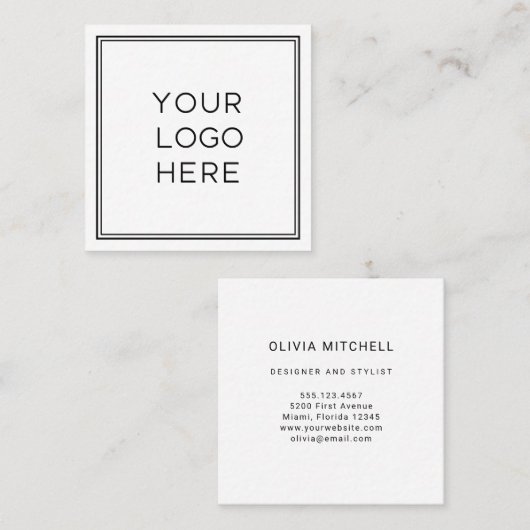 プロフェッショナルロカスタムゴ|シンプルとミニマリスト スクエア名刺 (正面/裏面)