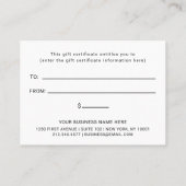 プロフェッショナルロカスタムゴ|シンプルギフト券 割引カード (裏面)