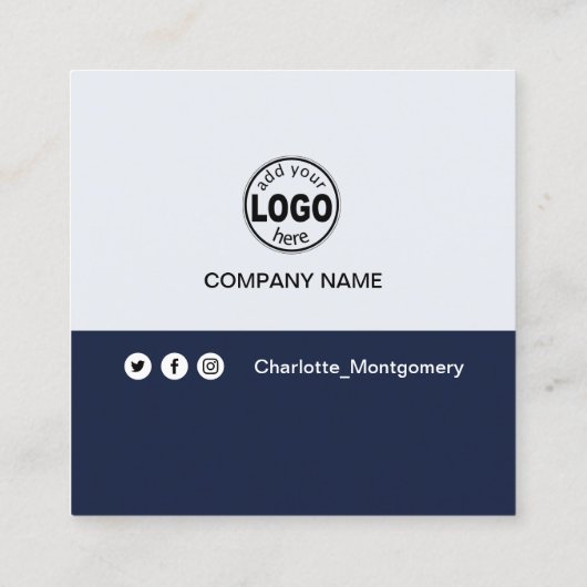 プロフェッショナルロゴの追加QRコードフォトカスタム スクエア名刺 (裏面)