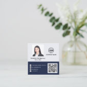 プロフェッショナルロゴの追加QRコードフォトカスタム スクエア名刺 (スタンド正面)