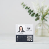 プロフェッショナルロゴの追加QRコード写真カスタムSq スクエア名刺 (スタンド正面)