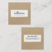 プロフェッショナルロゴエンブレムモダンクラフトフェイク金ゴールド スクエア名刺 (正面/裏面)