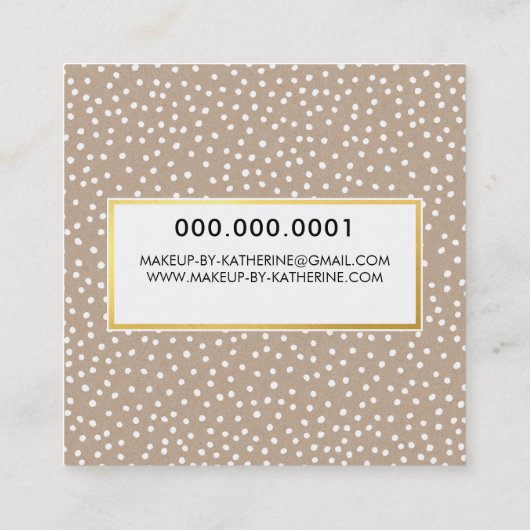 プロフェッショナルロゴエンブレムモダンクラフト金ゴールド白 スクエア名刺 (裏面)