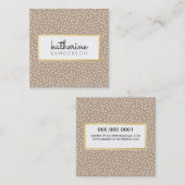 プロフェッショナルロゴエンブレムモダンクラフト金ゴールド白 スクエア名刺 (正面/裏面)