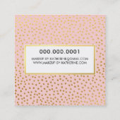 プロフェッショナルロゴエンブレムモダンピンクフェイク金ゴールド スクエア名刺 (裏面)