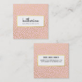 プロフェッショナルロゴエンブレムモダンピンクフェイク金ゴールド スクエア名刺 (正面/裏面)