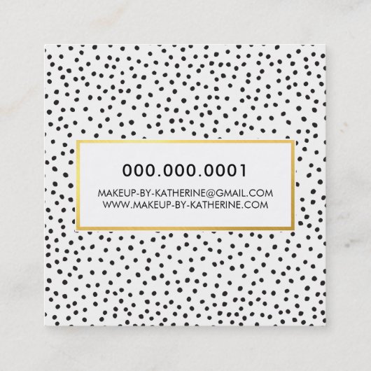 プロフェッショナルロゴエンブレムモダンブラックフェイク金ゴールド スクエア名刺 (裏面)