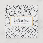 プロフェッショナルロゴエンブレムモダンブラックフェイク金ゴールド スクエア名刺 (正面)