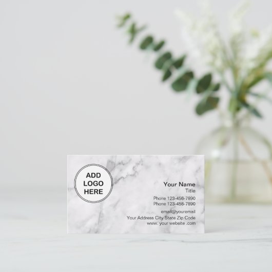プロフェッショナルロゴストーン大理石の背景 名刺 (スタンド正面)