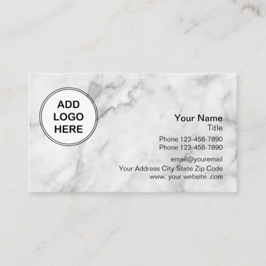 プロフェッショナルロゴストーン大理石の背景 名刺 (正面)