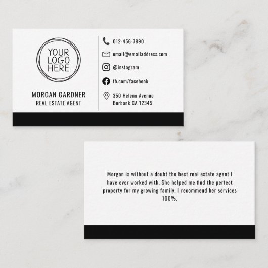 プロフェッショナルロゴソーシャルメディアのアイコン実在エスティティ 名刺 (正面/裏面)