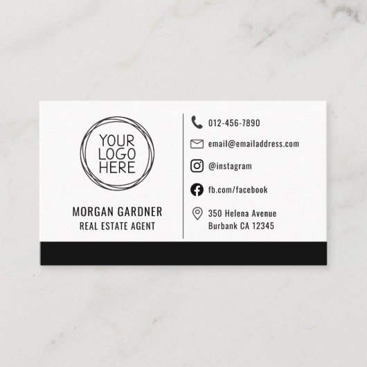 プロフェッショナルロゴソーシャルメディアのアイコン実在エスティティ 名刺 (正面)