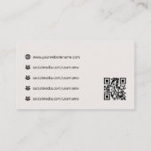 プロフェッショナルロゴソーシャルメディアQRコードオフホワイト 名刺 (裏面)