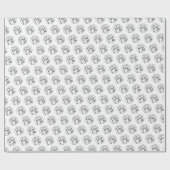 プロフェッショナルロゴブランディング白黒パターン ラッピングペーパー (フラット)