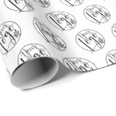 プロフェッショナルロゴブランディング白黒パターン ラッピングペーパー (ロールコーナー)