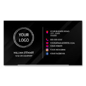 プロフェッショナルロゴミニマルなソーシャルメディアWebサイト マグネット名刺 (正面)