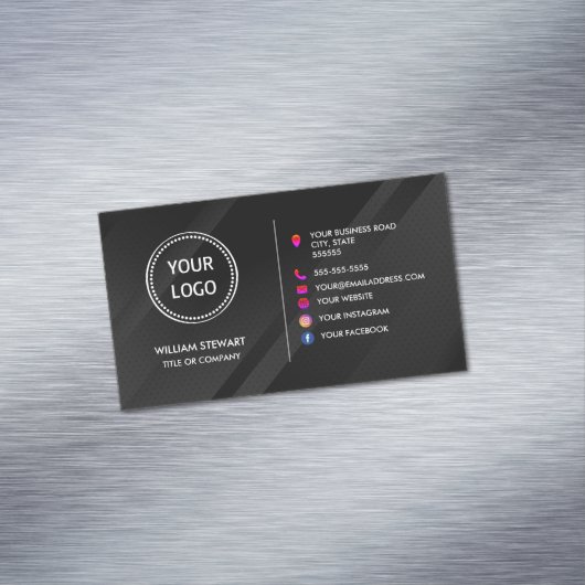 プロフェッショナルロゴミニマルなソーシャルメディアWebサイト マグネット名刺 (インサイチュ)